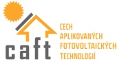 
CAFT – Cech aplikovaných fotovoltaických technologií
„Fotovoltaika je naším řemeslem“

Dobrovolné nevládní a neziskové profesní sdružení, jehož cílem je podporovat rozvoj fotovoltaiky a zvyšování kvality fotovoltaických systémů realizovaných v České republice.
